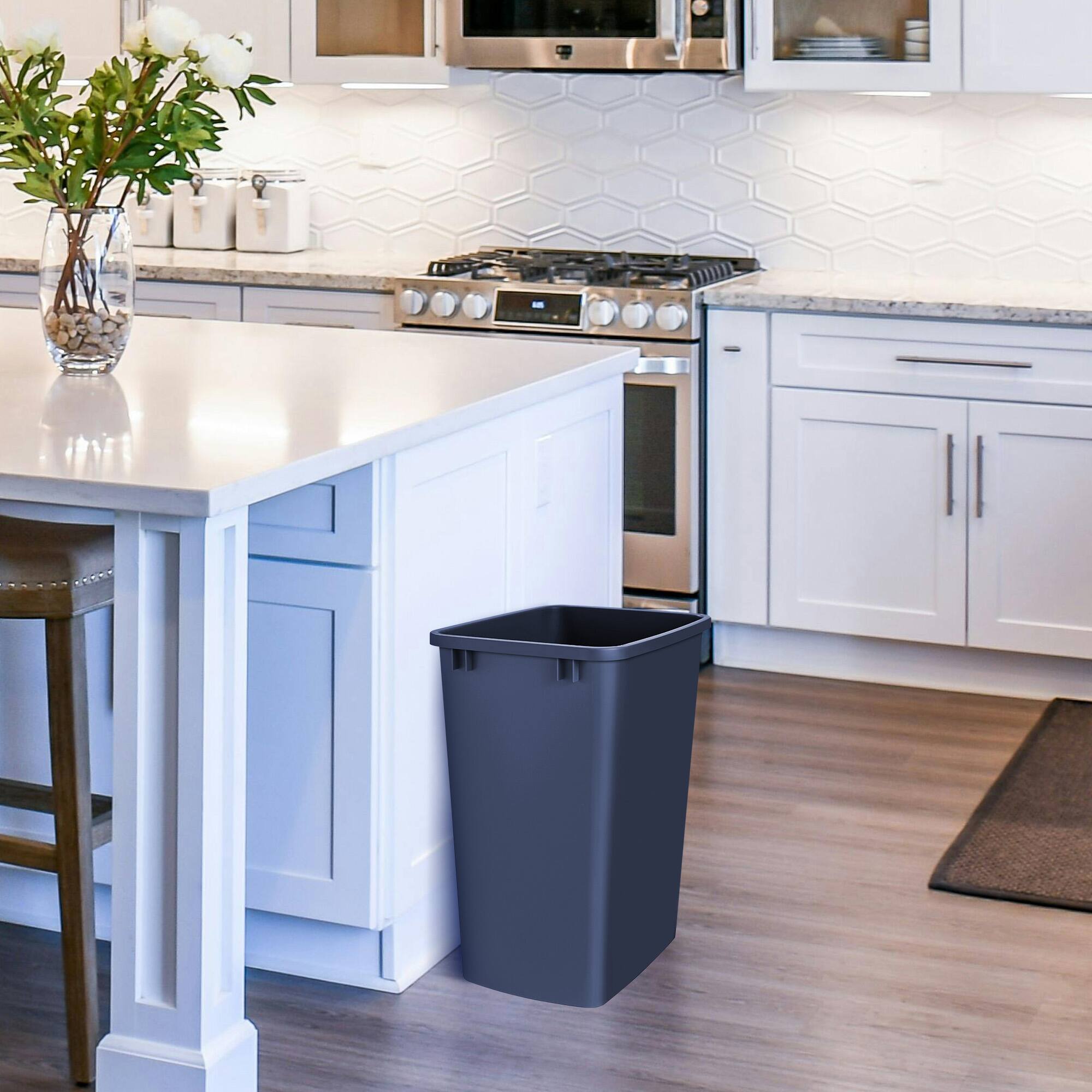 Alt View 7. Rev-A-Shelf - Rev-A-Shelf Polymer Replacement 35 qt. Trash Bin, Black, 2 Pack, RV-35-18-2 - Black.