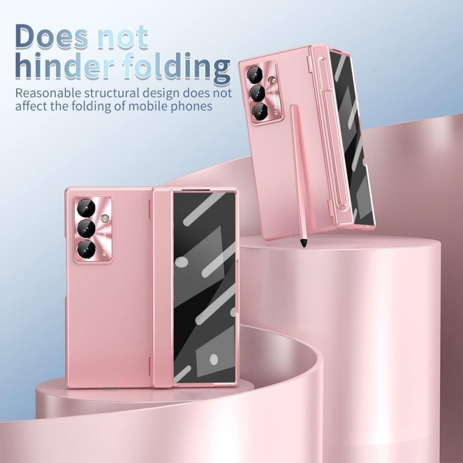 Does not hinder folding  
Reasonable structural design does not affect the folding of mobile phones
