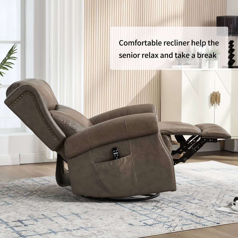 Comfortable recliner helps the senior relax and take a break