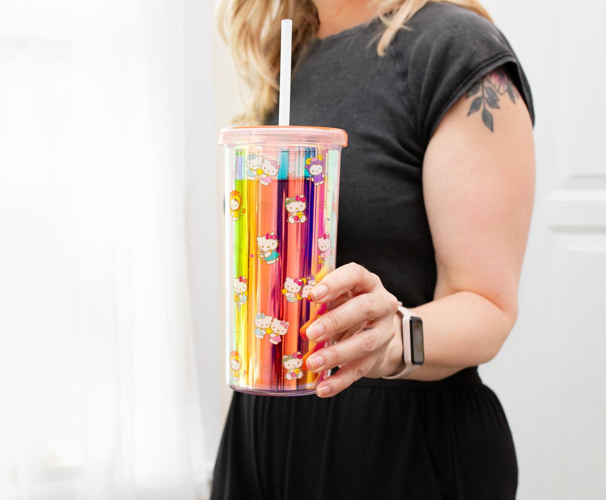 Alt View 5. Silver Buffalo - Sanrio Hello Kitty Zodiac Carnival Cup With Lid and Straw | Holds 20 Ounces - Multicolored.