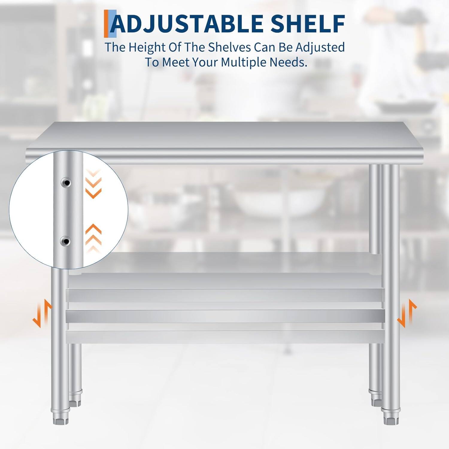 ADJUSTABLE SHELF  
The Height Of The Shelves Can Be Adjusted To Meet Your Multiple Needs.