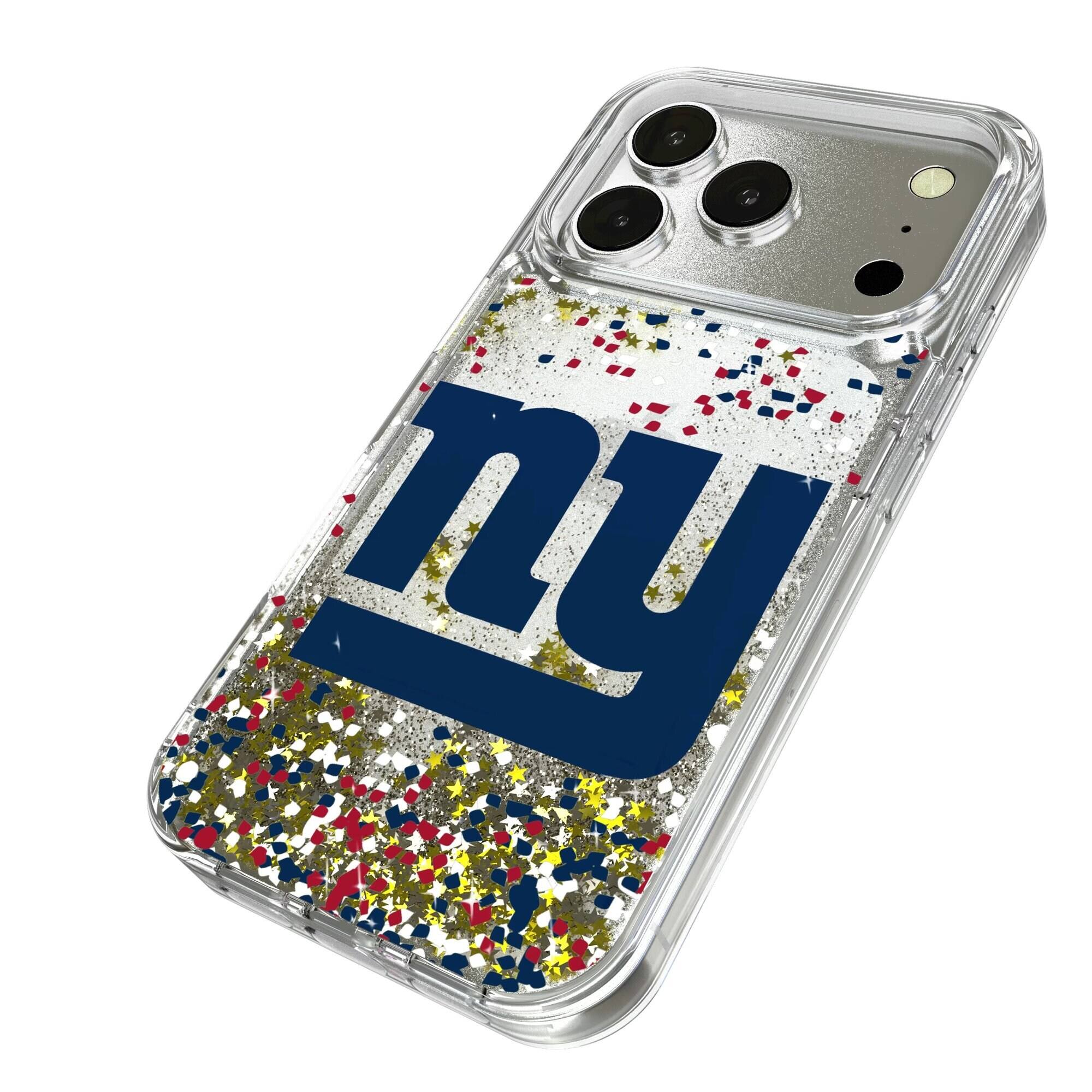 Alt View 1. Keyscaper - New York Giants iPhone Glitter Case with Confetti Design - 15 Pro Max - Multicolor.
