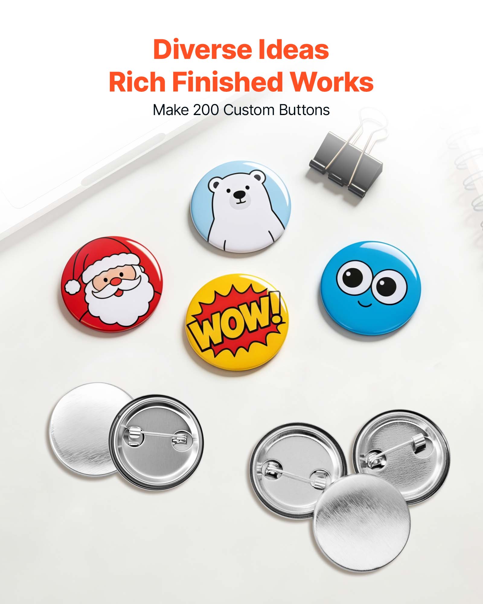 Diverse Ideas Rich Finished Works Make 200 Custom Buttons WOW!