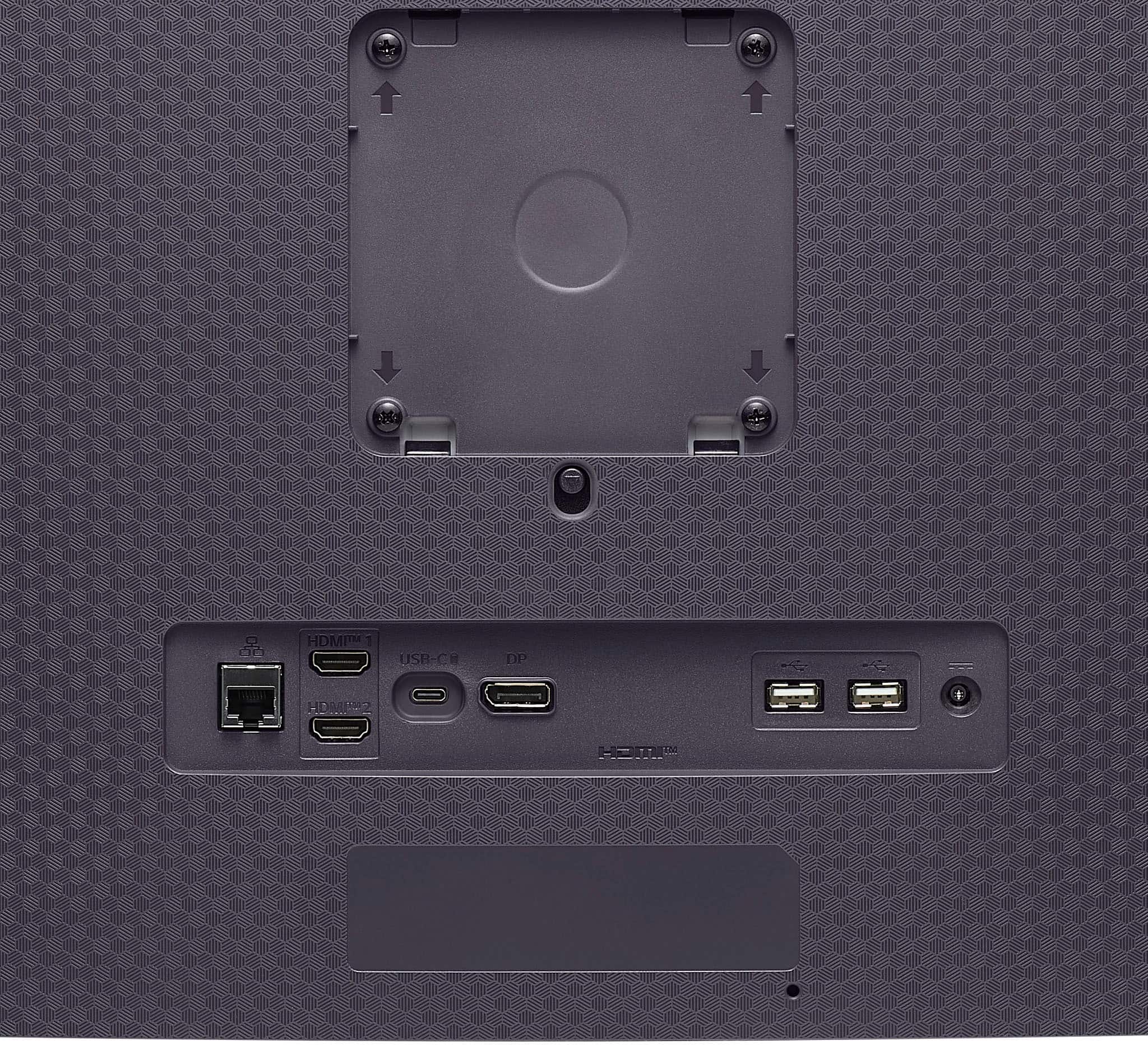 The text on the image reads "HDMI USR-CH CH DP HDMP-2 HD HI9." This is a description of the ports available on the back of the laptop. The ports include HDMI, USB-C, and a power port.