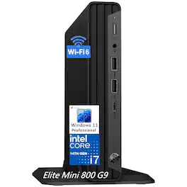 HP - Elite Mini 800 G9 Desktop PC, Intel i7-14700 20-Core, 16GB DDR5, 512GB SSD, Windows 11 Pro, WiFi 6, Keyboard & Mouse - Black