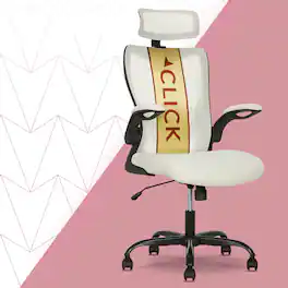 Click365 - Ergonomic Mesh Chair with Headrest - Almond Beige