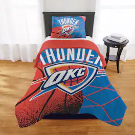 Sweet Home Collection - NBA Oklahoma City Thunder Comforter & Pillow Sham Set- Twin/Twin XL - Multicolored