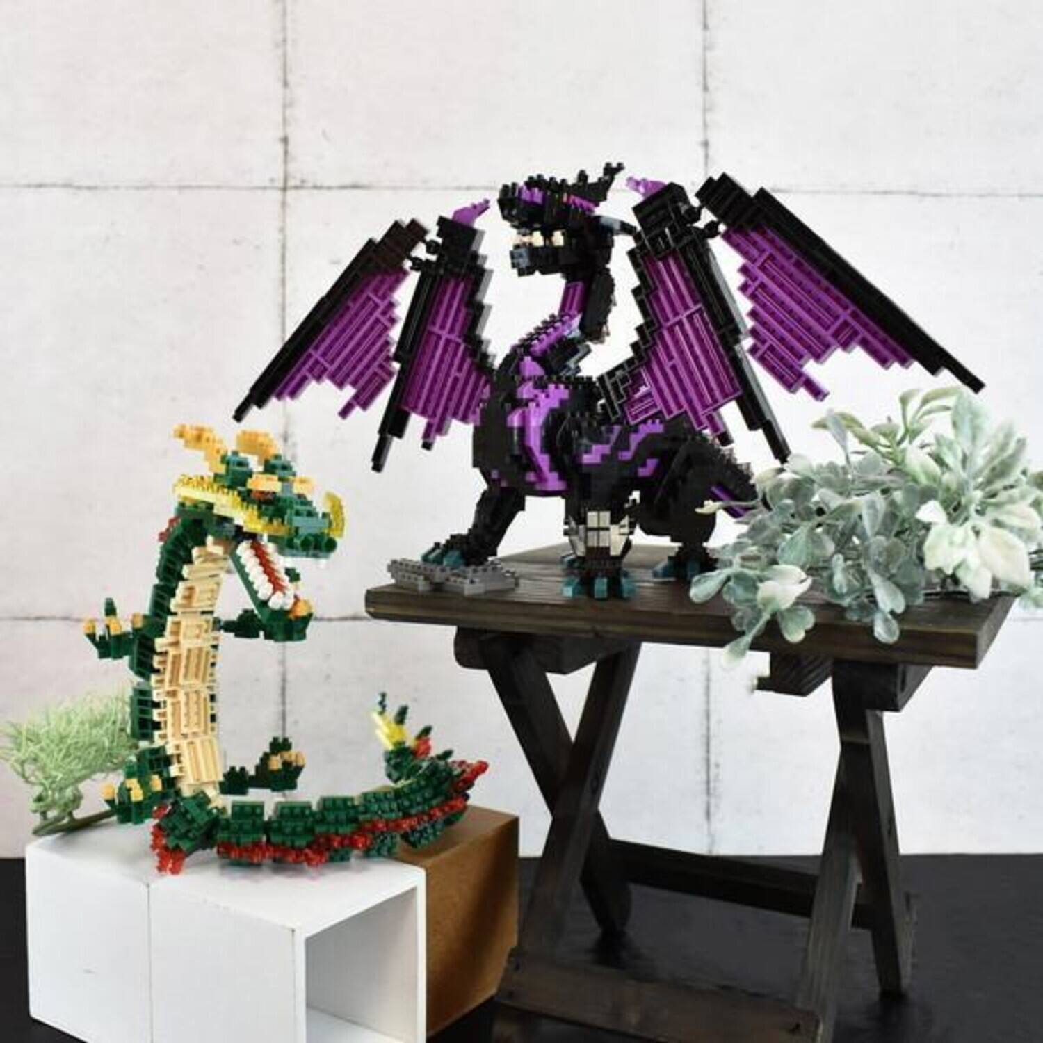 Alt View 2. PopMarket - Nanoblock - Animal Deluxe - Sights to See Series - Dragon Building Kit   - Collectibles - Multicolor.