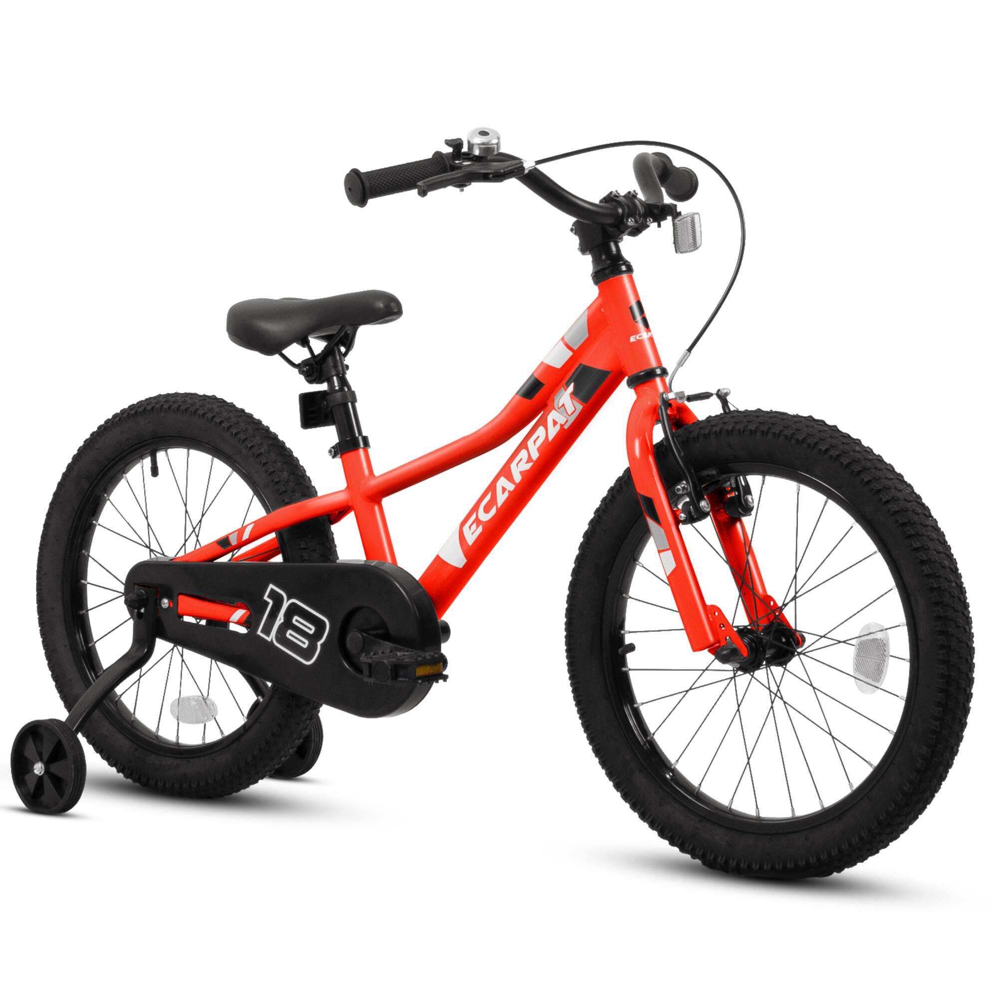 Front. Anysun - 18 Inch Kids Bike for Boys Girls Ages 3-5 Years 1-Speed Childrens Bicycle with Training Wheels & Dual Brakes - Red.