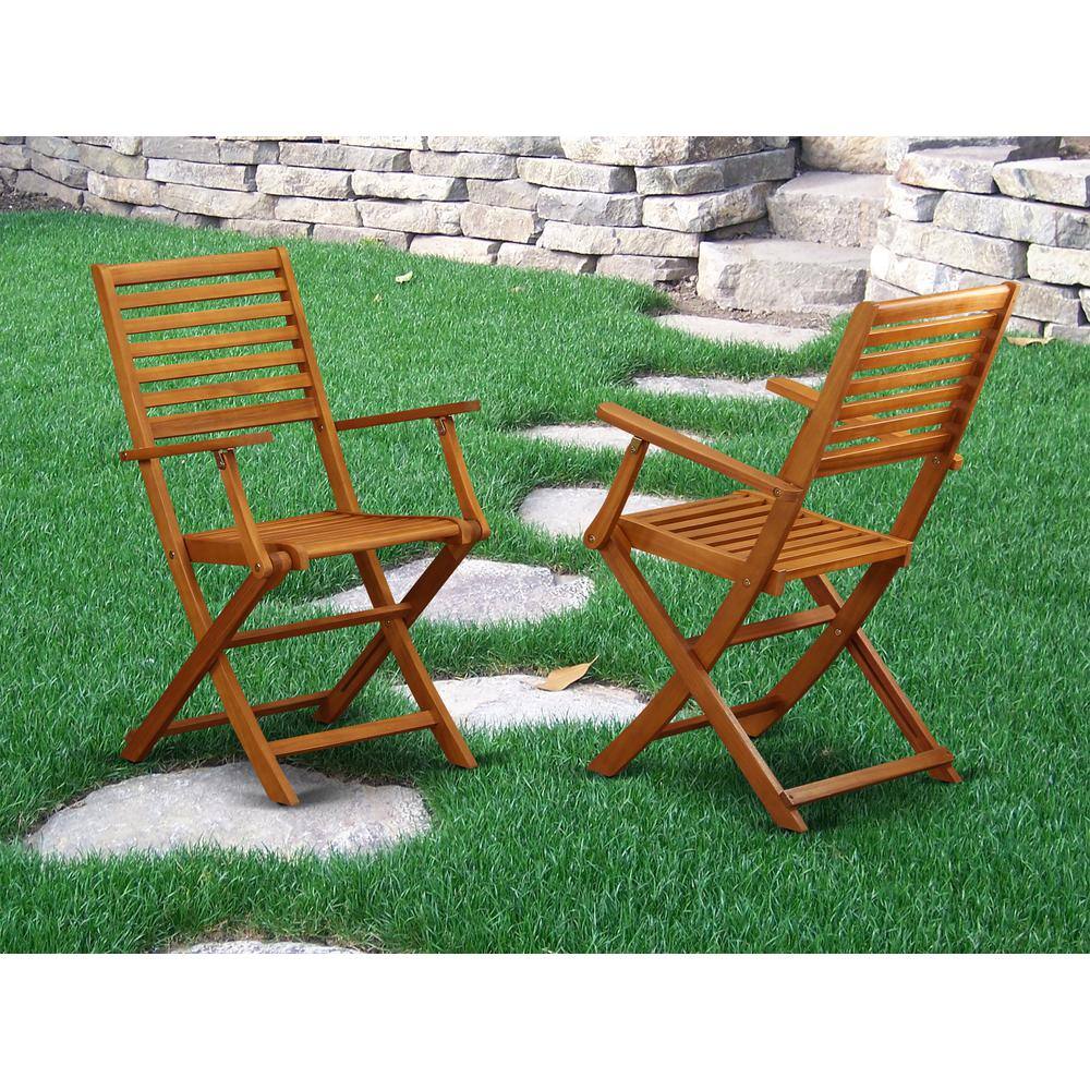 Angle. East West Furniture - Wooden Patio Chair Natural Oil - Brown.