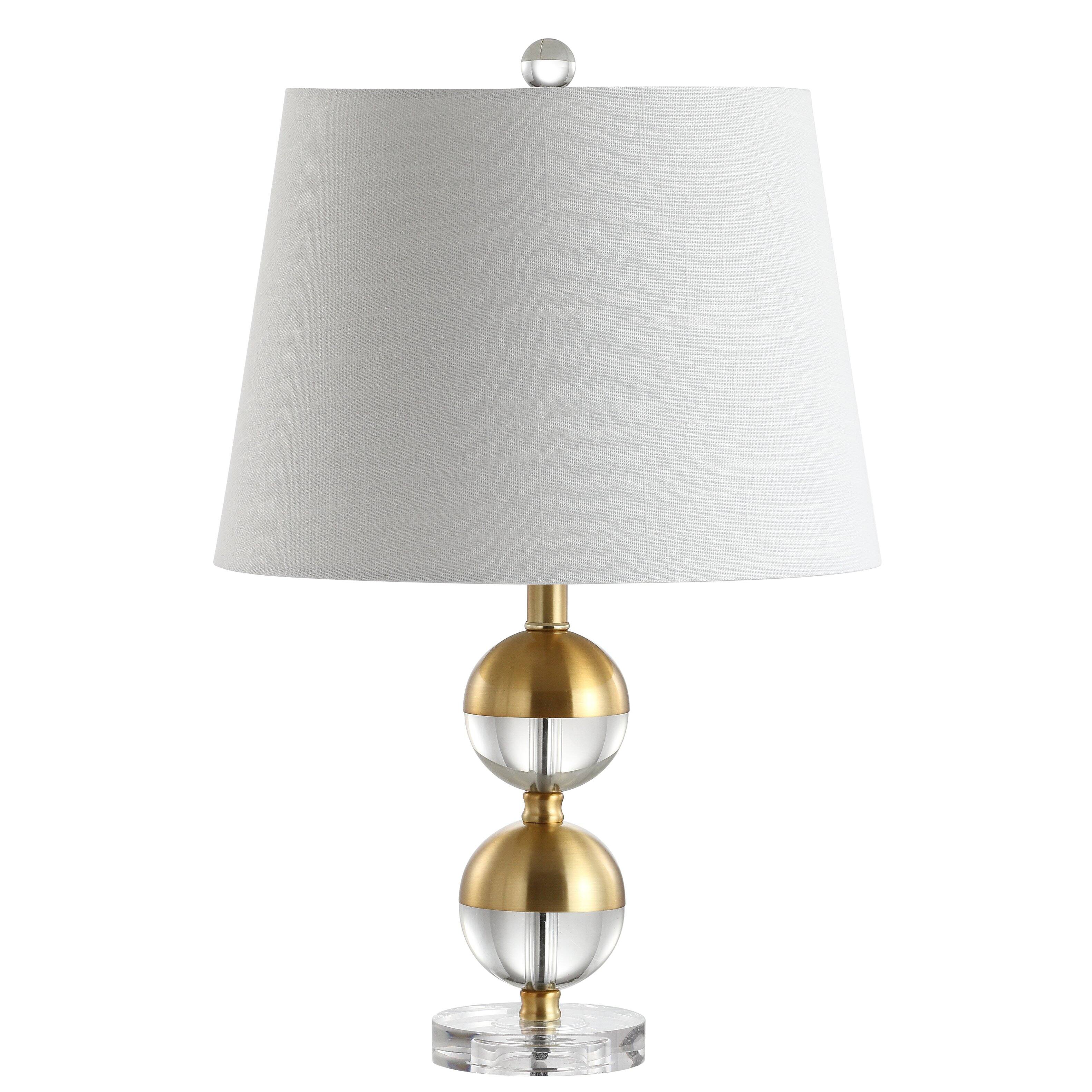 Alt View 5. Jonathan Y - Jules 23" Crystal Mini LED Table Lamp, Brass - Gold.