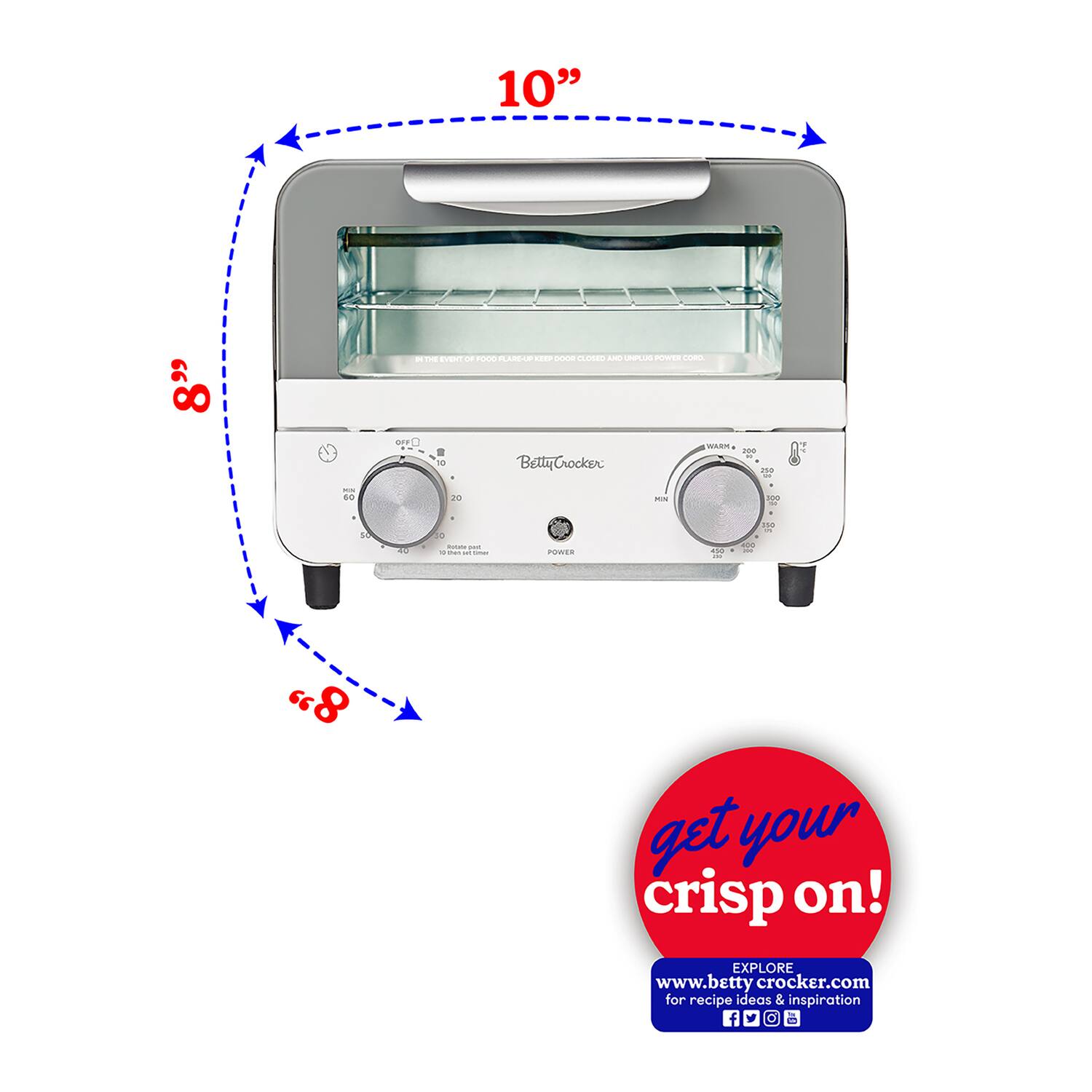 10" " 8 - - - - -. : i --- n -- CPPLON - C .re - BettyCrocker i..d  n. g - 60 5 - 1  . - - 1 - . i SONCA o I a19 Ce 8 " get your crisp on! EXPLORE www.betty crocker.com for recipe ideas & inspiration