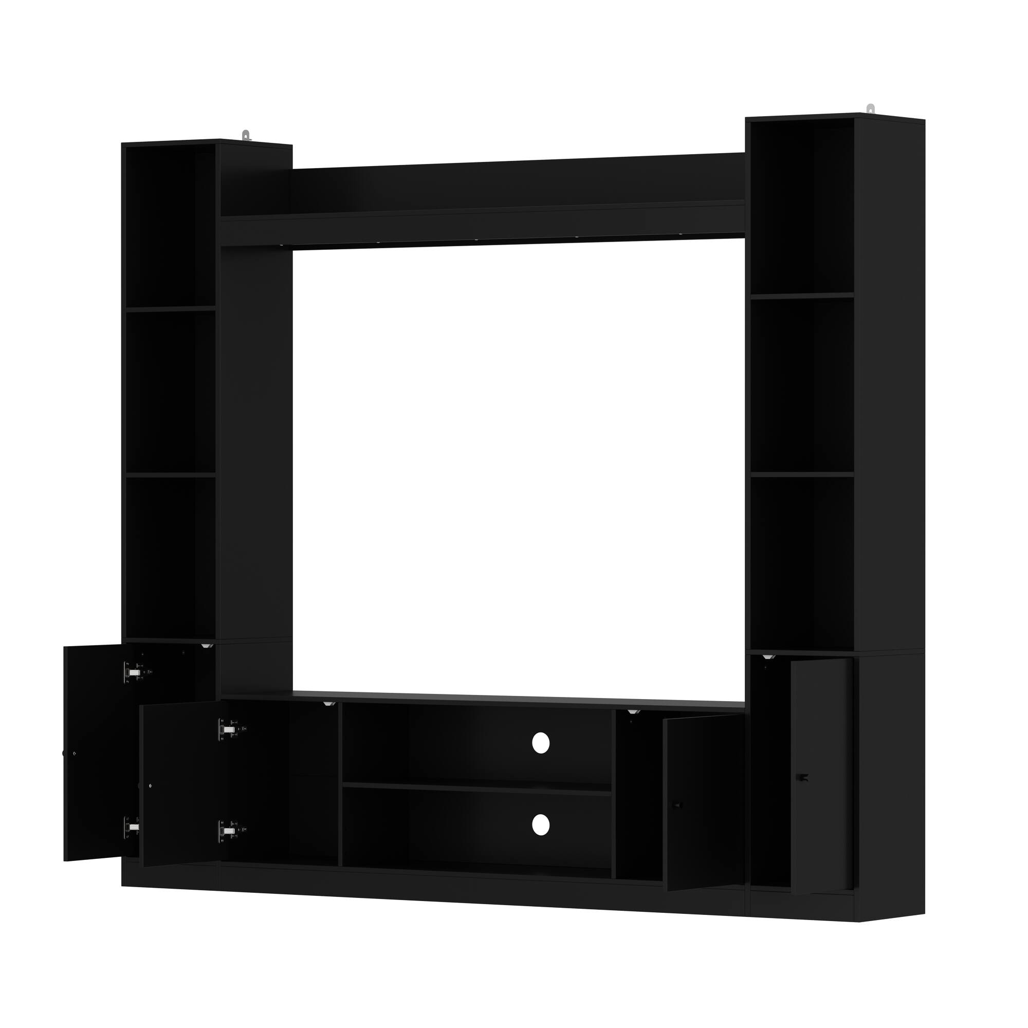 Alt View 7. Famapy - Famapy Enclosed Entertainment Center Upto 60 - Inch TVs Cable - Managed TV Stand - Black.