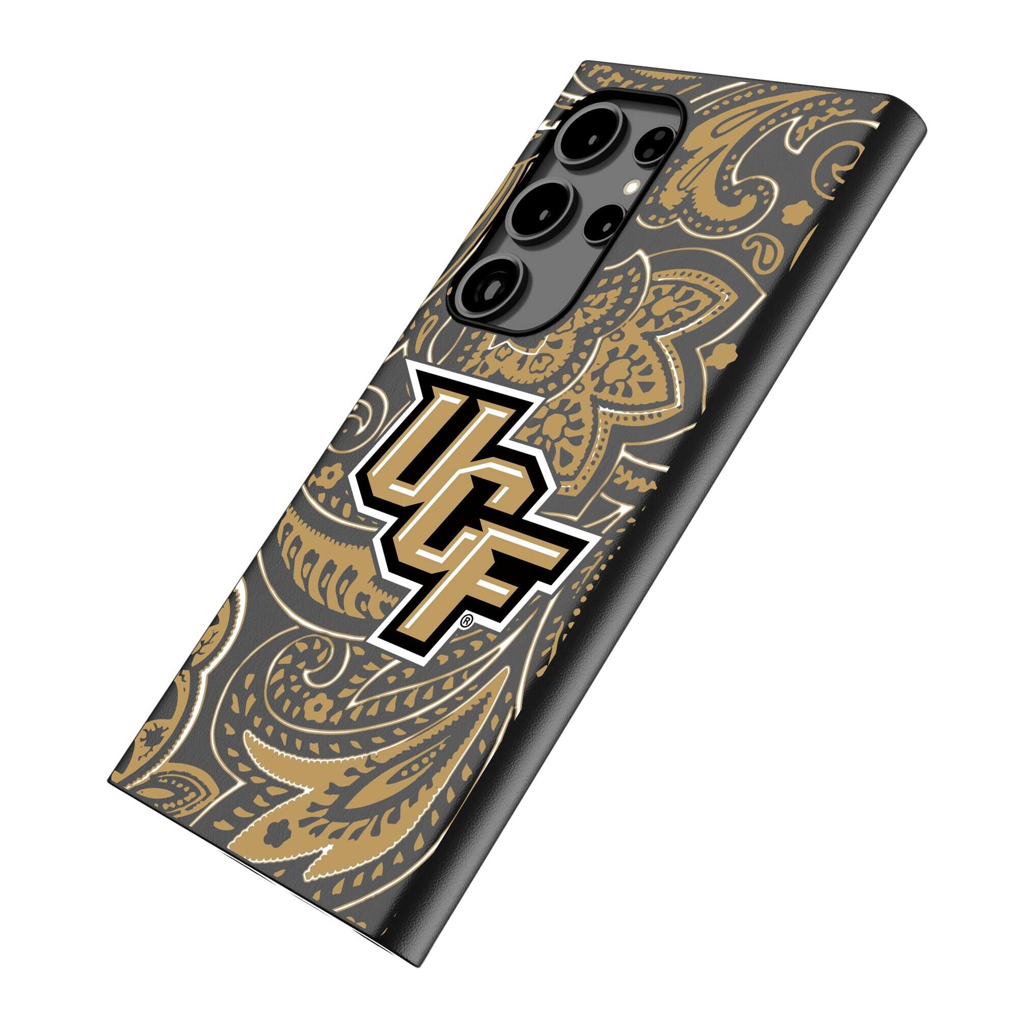 Alt View 1. Keyscaper - UCF Knights Paisley Galaxy Magnetic Bump Case - S24 Ultra - Black.