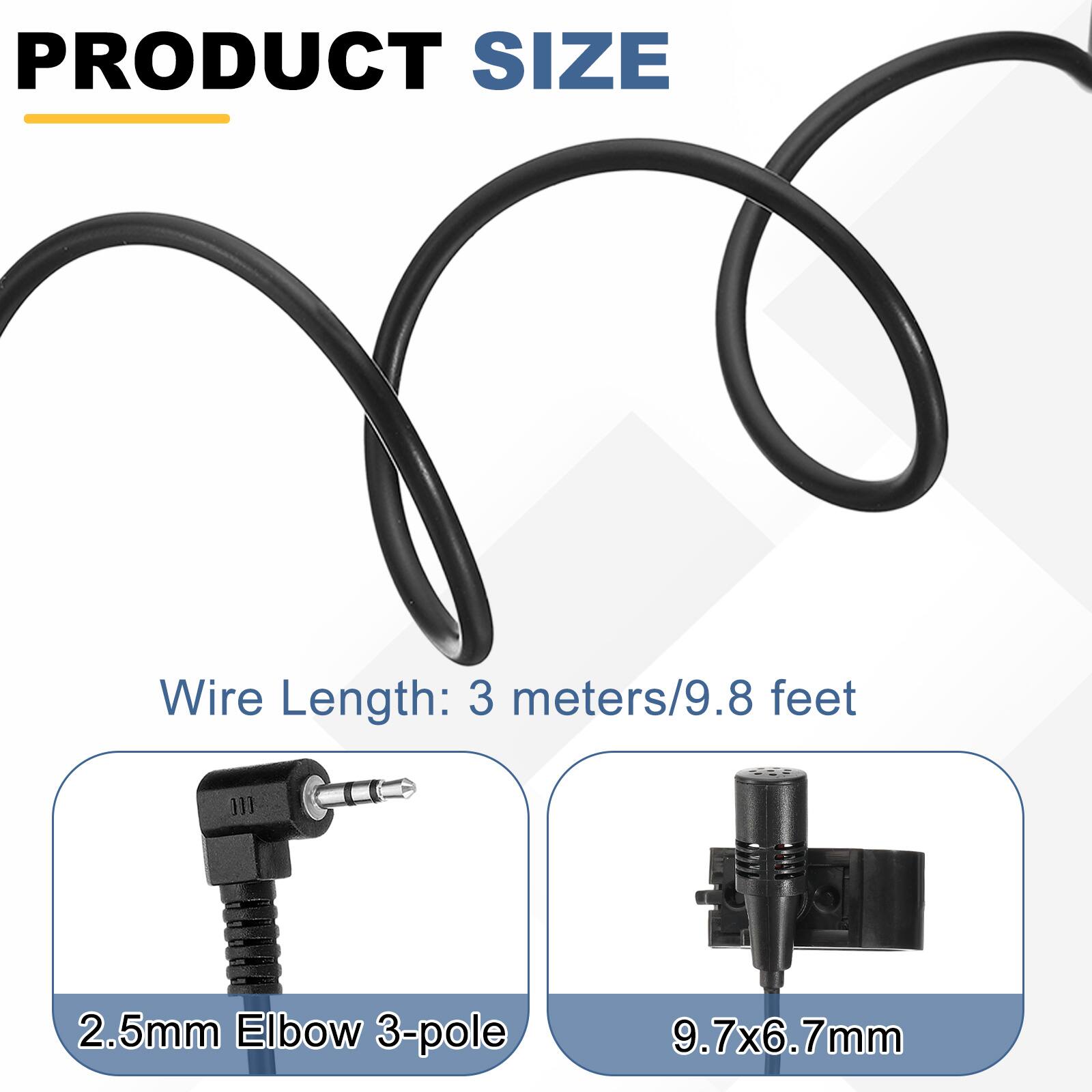 PRODUCT SIZE

Wire Length: 3 meters/9.8 feet

2.5mm Elbow 3-pole

9.7x6.7mm