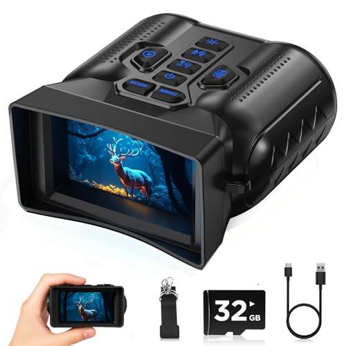 Front. DORLUKFU - Night Vision Goggles,4K Night Vision Binoculars for Adults with 5000mAh Rechargeable Battery,1000FT Infrared Range,16X.