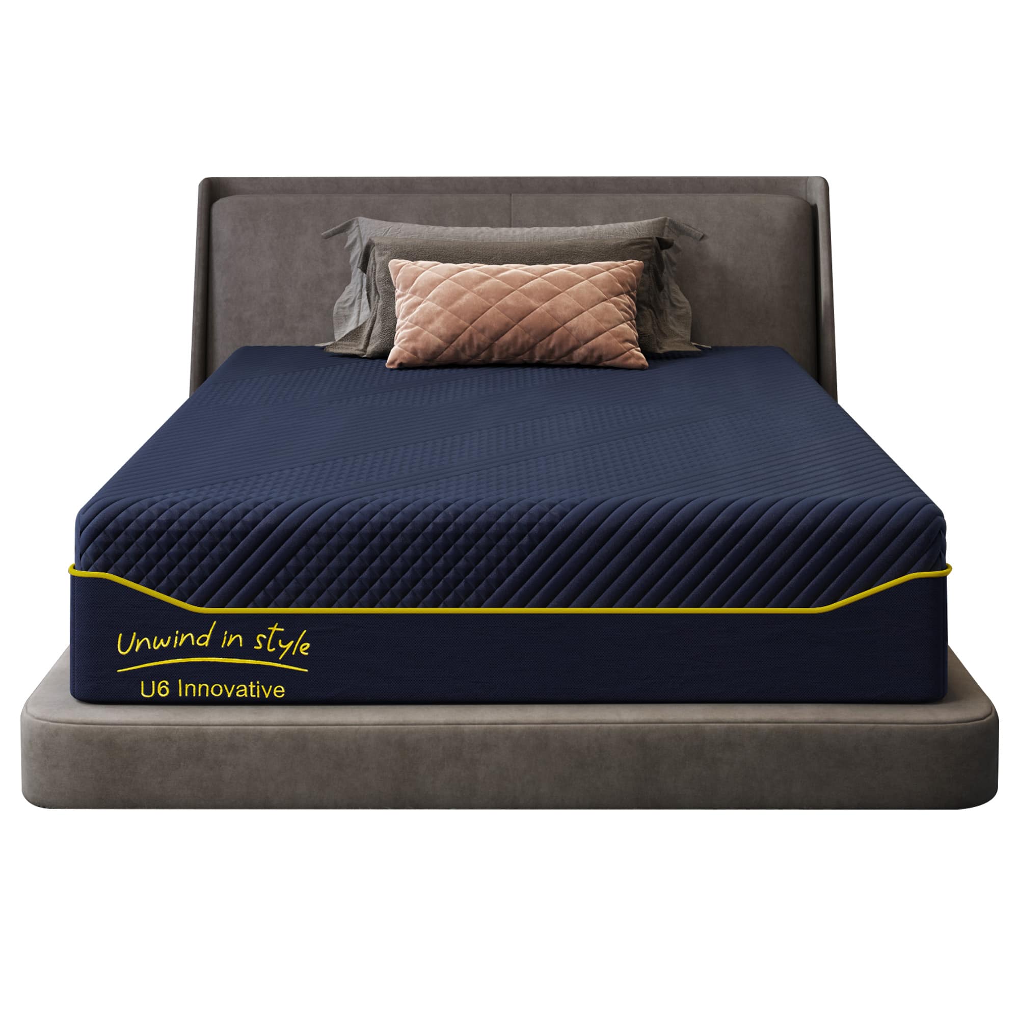 Yardgrace - 12 Inch Cooling Gel Infused Memory Foam Mattress - Blue