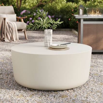 Front. Modway - Brion Round Indoor - Outdoor Patio Concrete Coffee Table by Modway - White.