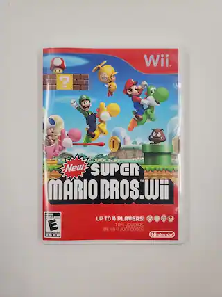 Wii. New SUPER MARIO BROS. Wii. EVERYONE EMBANTS E ADULTES E RATIUR ESRB UP TO 4 PLAYERS! 1 A 4 JOUEURS! iDE 1A 1 A 4 JUGADORES! Nintendo - E (Everyone)