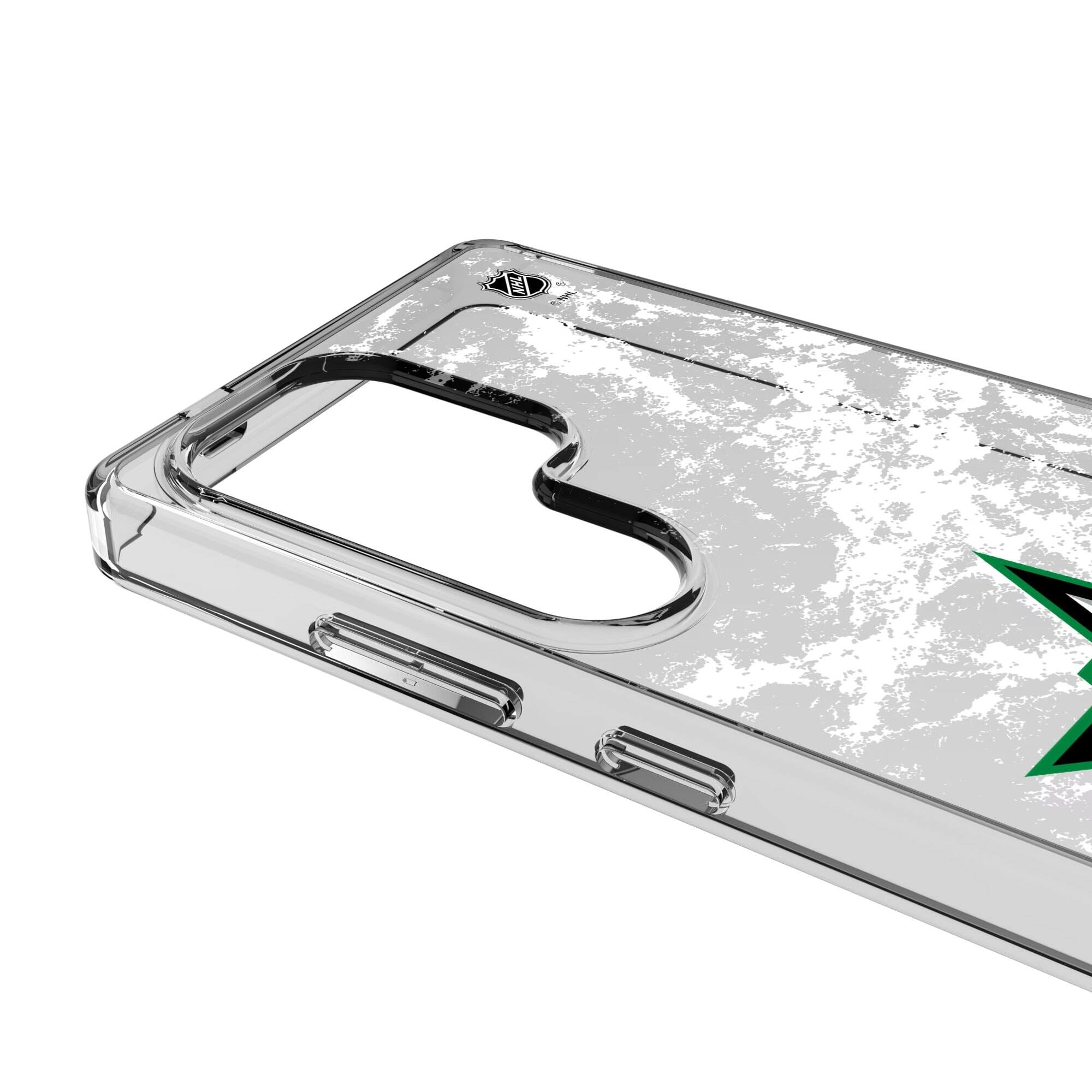 Alt View 2. Keyscaper - Dallas Stars Galaxy Stripe Clear Ice Case - S25 - Multicolor.