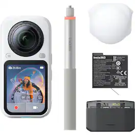 Insta360 - X6 8K 360 Action Camera Essential Bundle, Arctic White