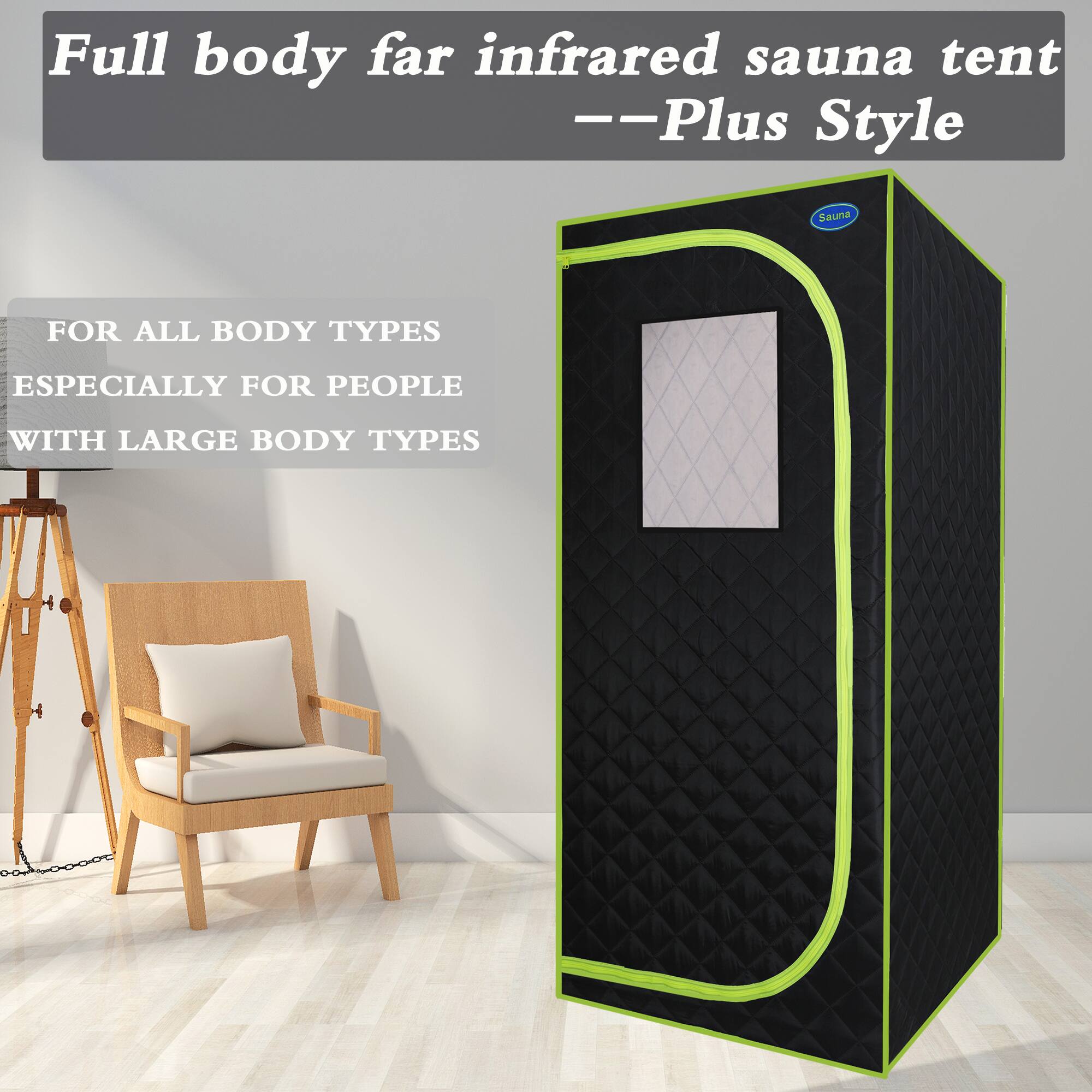 Full body far infrared sauna tent
—Plus Style
FOR ALL BODY TYPES
ESPECIALLY FOR PEOPLE WITH LARGE BODY TYPES