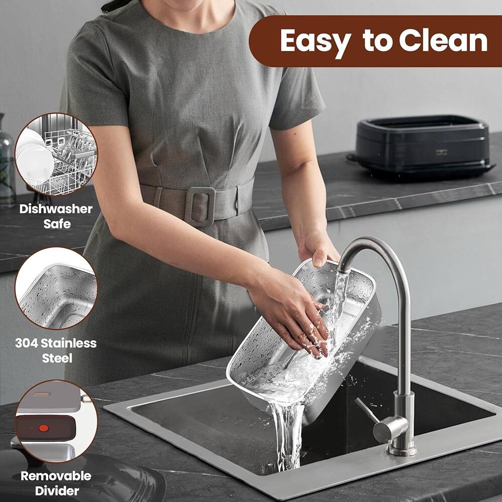 Easy to Clean

- Dishwasher Safe
- 304 Stainless Steel
- Removable Divider