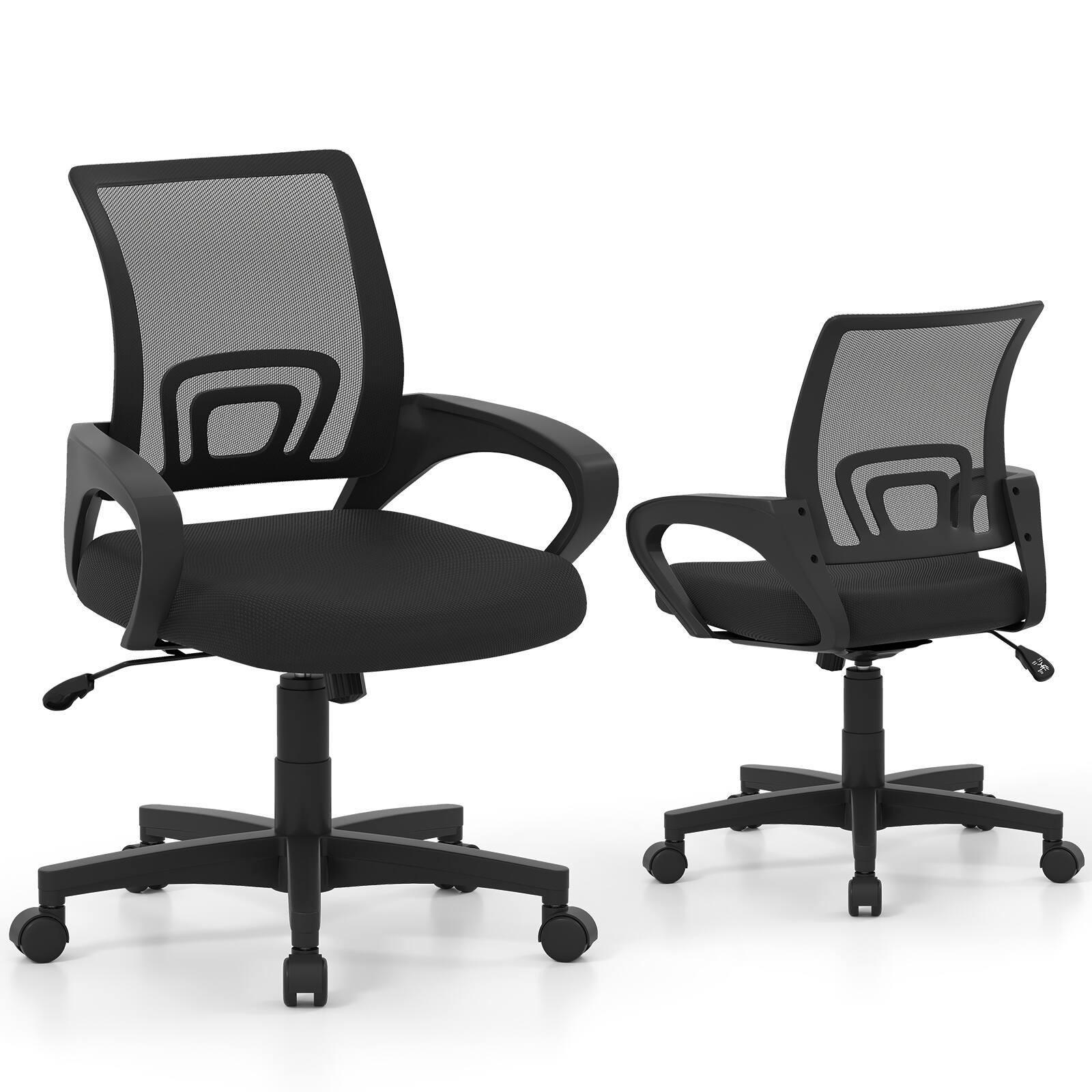 Alt View 9. Gymax - Gymax Mesh Office Chair Ergonomic Computer Desk Chair w/Lumbar Support Armrests Black - Black.