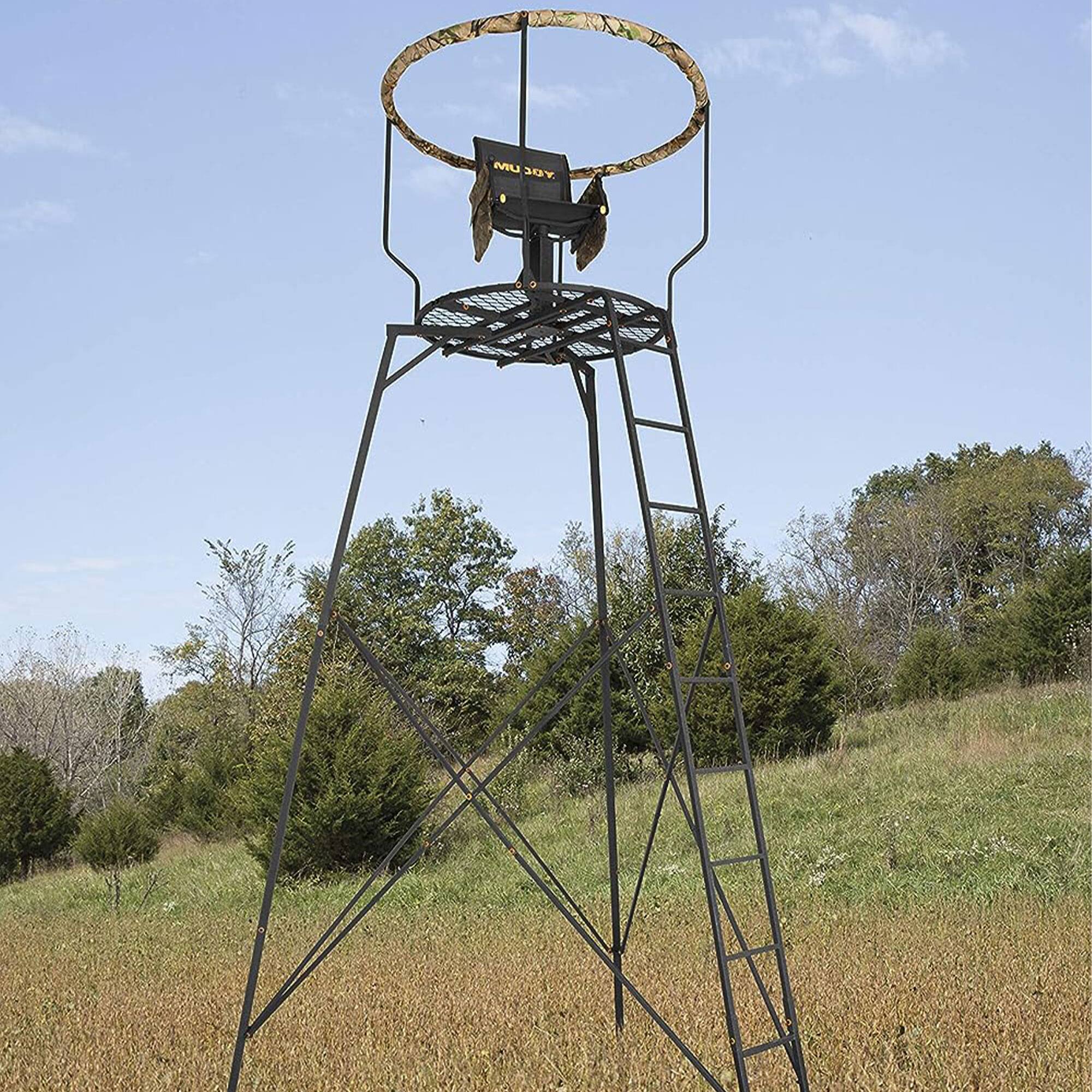 Alt View 5. Muddy - Muddy 16' Liberty Tripod Stand Hunting Gear with Flex Tek Seat Hunting Chair - Black.