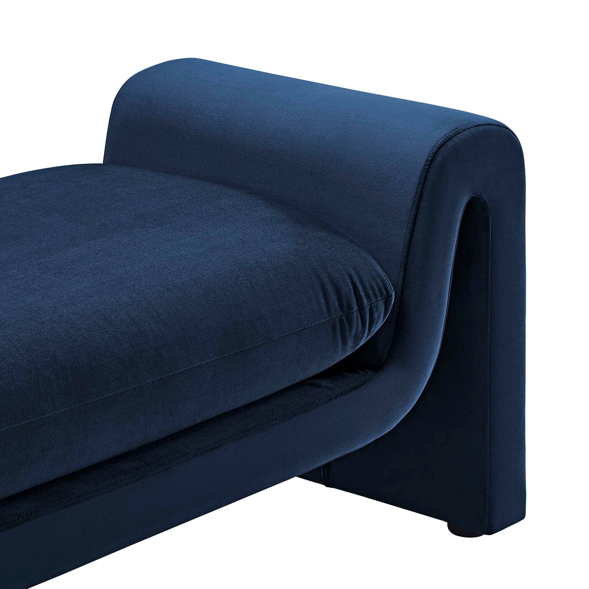 Alt View 2. Modway - Waverly Performance Velvet Bench by Modway - Blue.