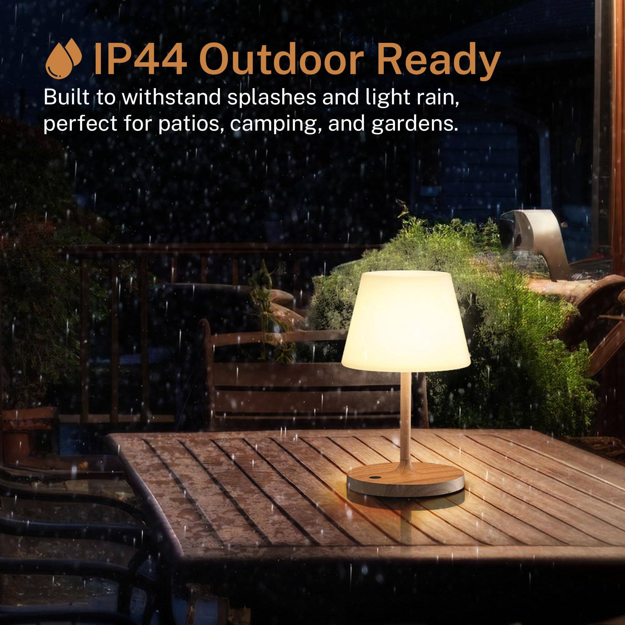 IP44 Outdoor Ready

Built to withstand splashes and light rain, perfect for patios, camping, and gardens.