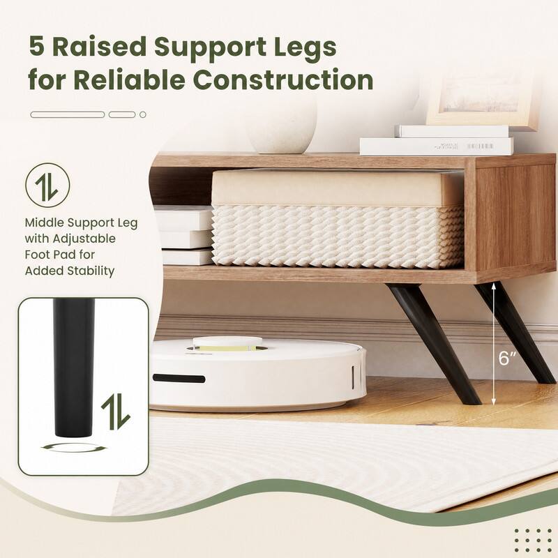 5 Raised Support Legs for Reliable Construction

Middle Support Leg with Adjustable Foot Pad for Added Stability

6"