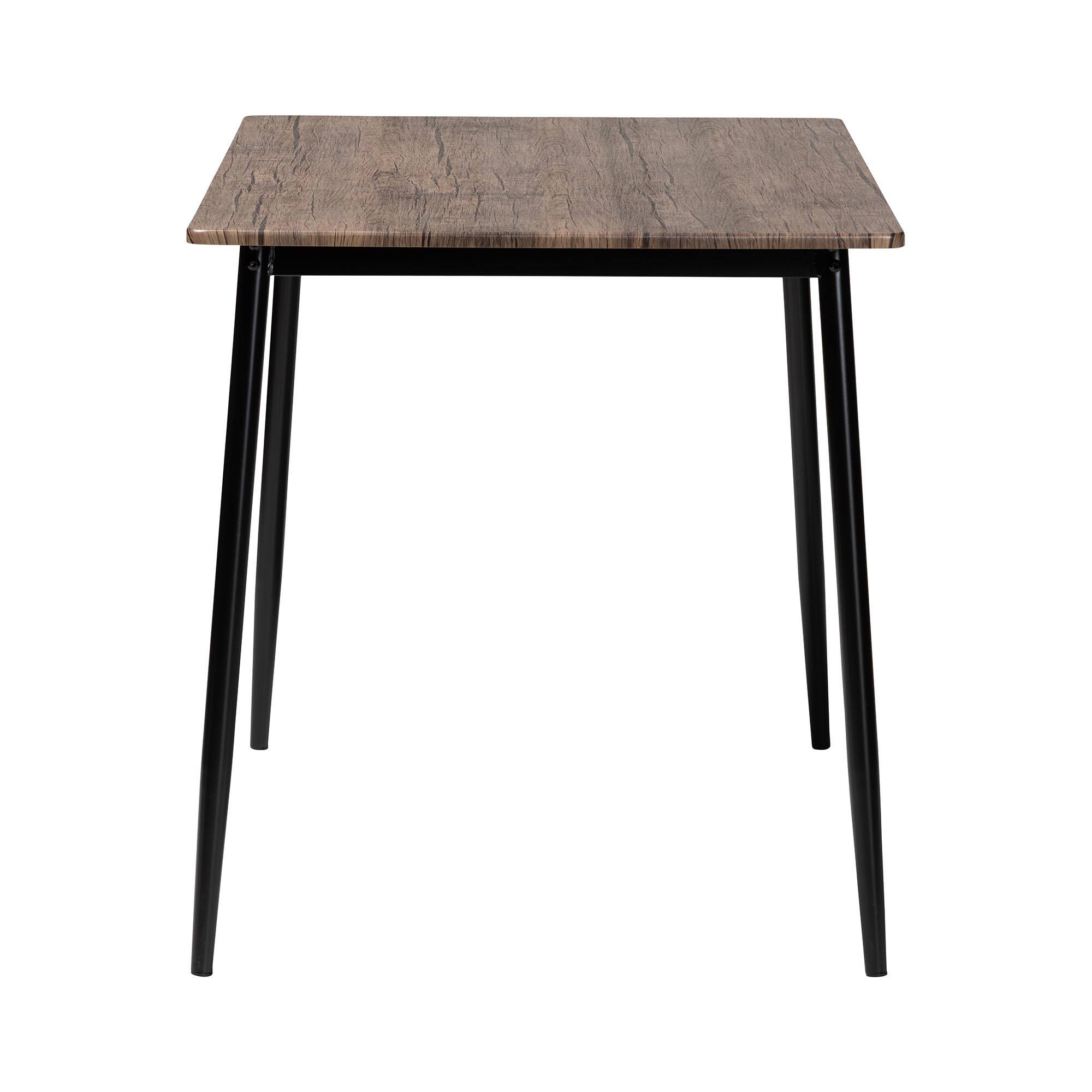 Left. Baxton Studio - Dalair Industrial Rustic Wood and Metal Dining Table - Dark Brown/Black.