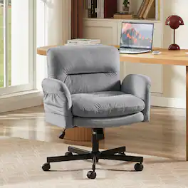 Bestier - Ergonomic Criss Cross Office Chair, Adjustable Armrest Vanity Chair with Wheels, Ergonomic Chair for Home Office Bedroom - Gray