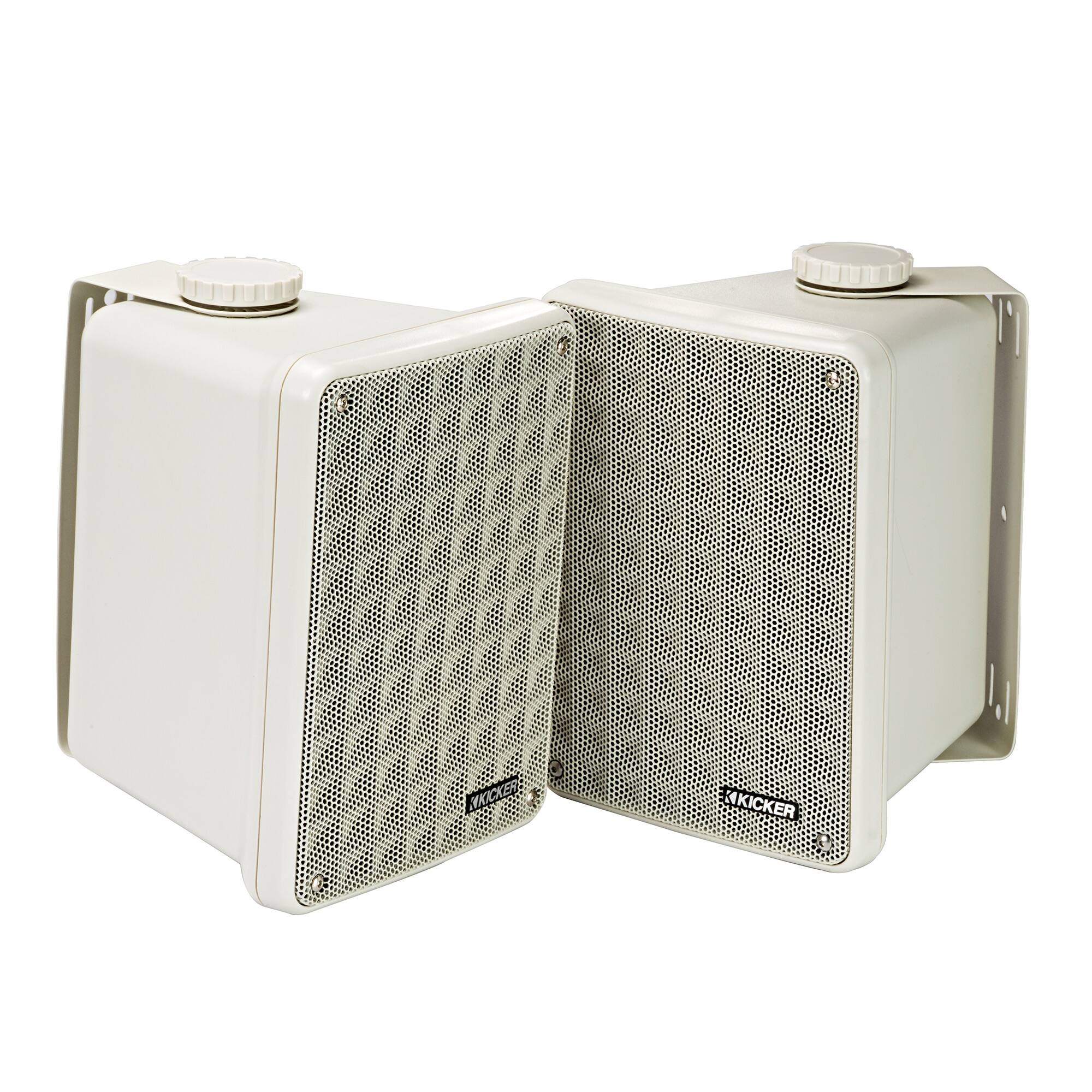 Front. KICKER - Kicker 46KB6G Gray Indoor Outdoor Full Range high-efficiency Speakers Pair - Black/Gray.