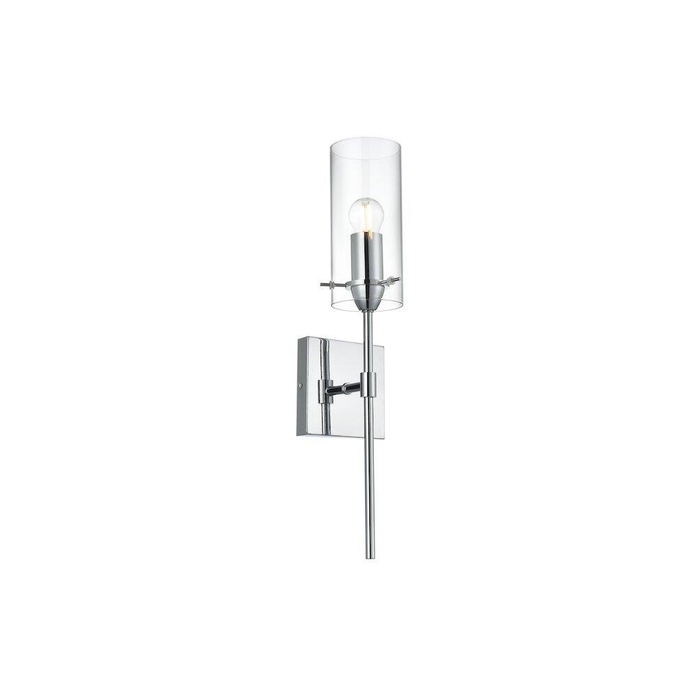 Angle. Living District - Elsreth 4.5 Inch Wall Sconce Clear Shade in Chrome - Chrome And Clear.