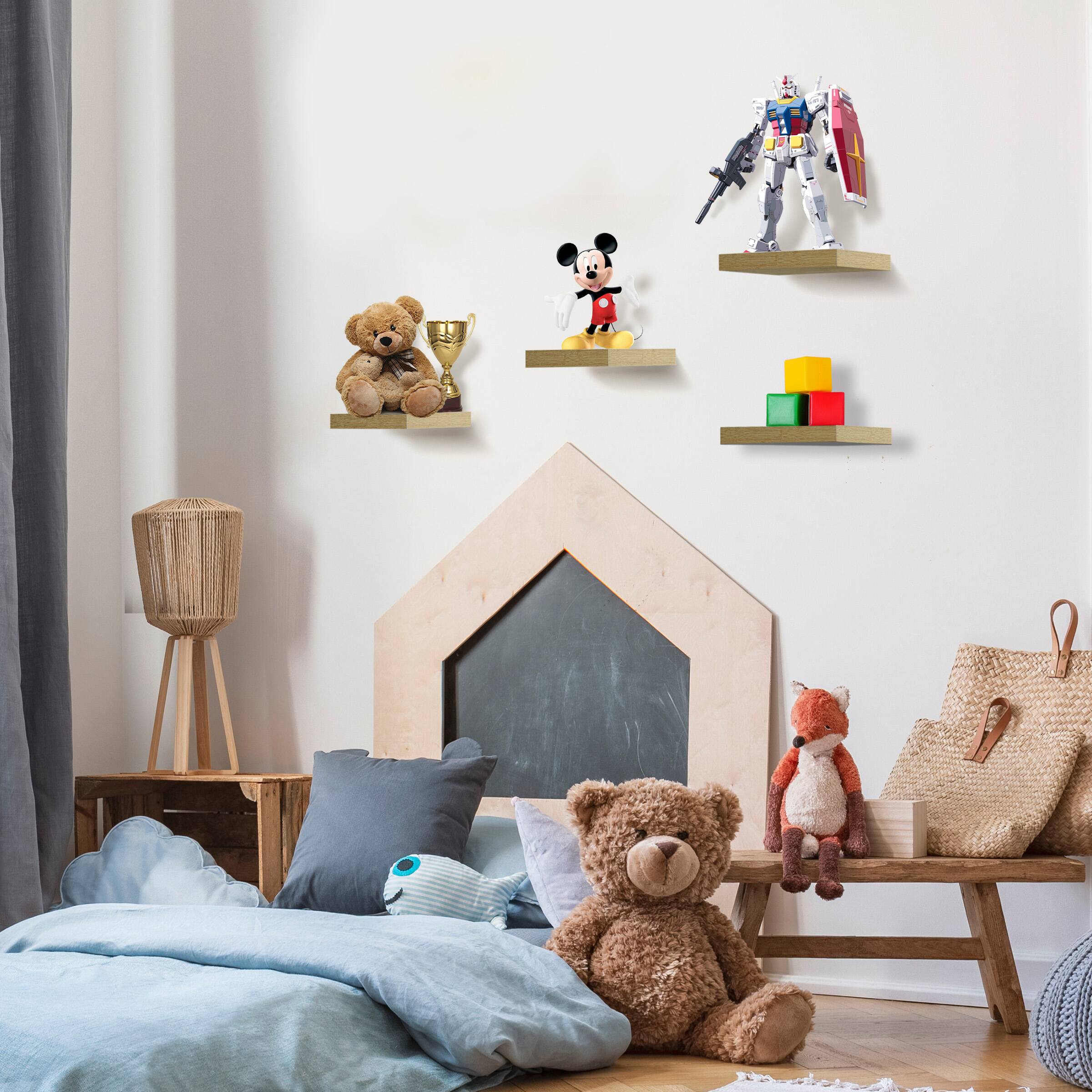 Alt View 5. Sorbus - Sorbus 9 Inch 4 Pack Wall Mounted Floating Square Shelves - for Bedroom, Kitchen, Living Room, Bathroom - Maple.