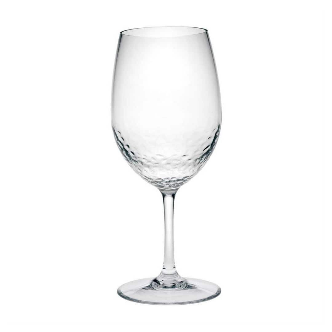 APRILSOUL - Plastic Wine Glasses Set of 4 BPA Free Tritan Hammer Unbreakable Red Wine Glasses - White
