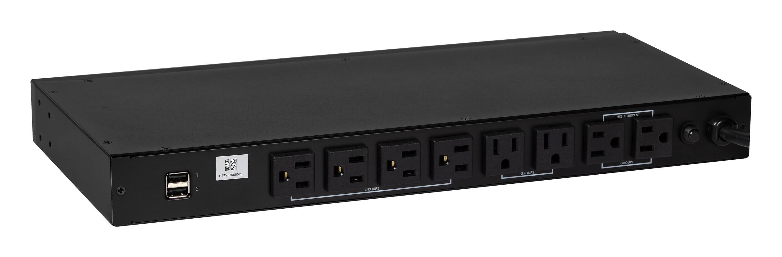 Alt View 13. ELAC ProteK - 9 Outlet/2 USB Component 3240 Joules Surge Protector/Power Conditioner - Black.