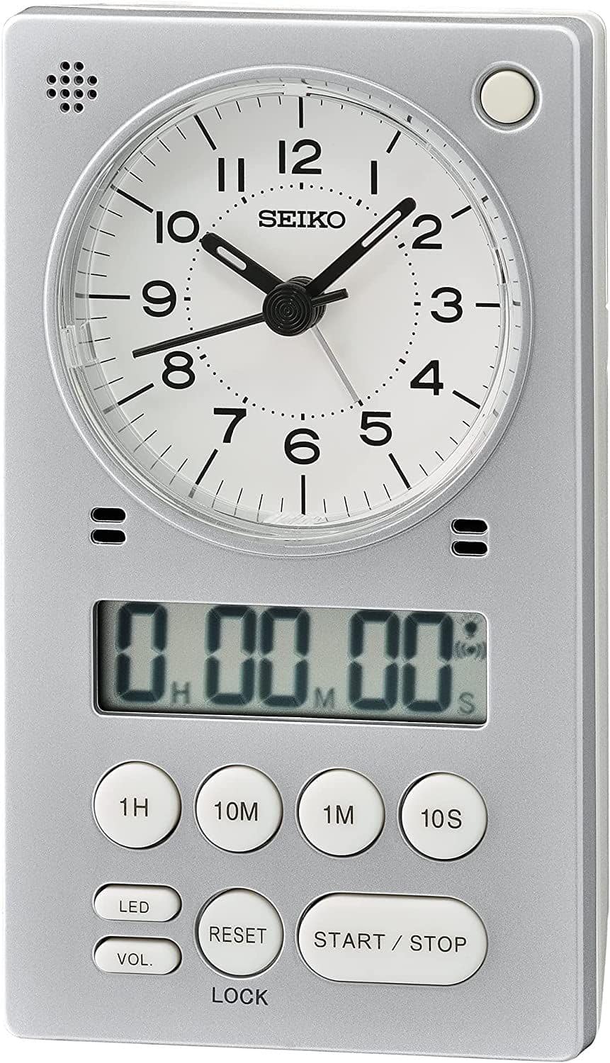 Seiko - 3 in 1 Alarm Clock - Silver