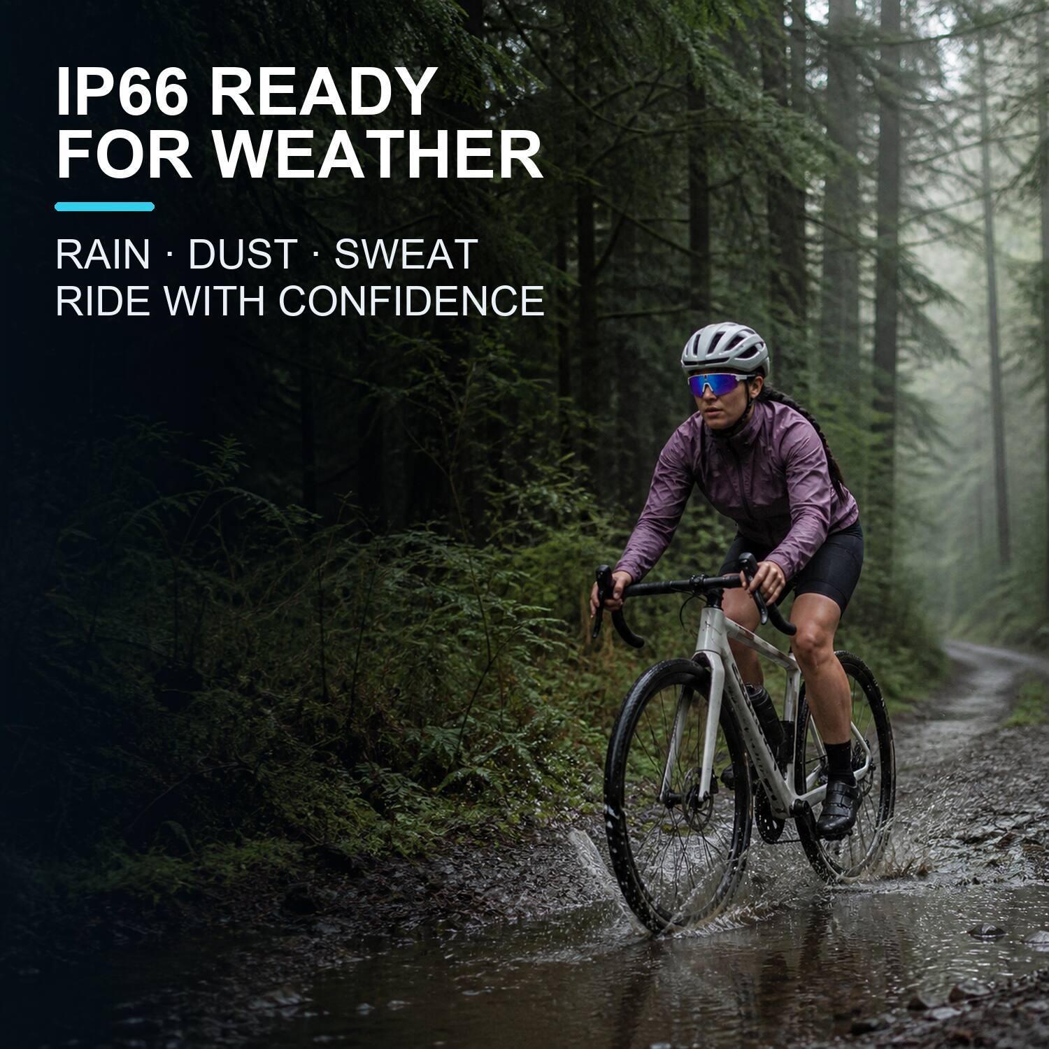 IP66 READY FOR WEATHER  
RAIN • DUST • SWEAT  
RIDE WITH CONFIDENCE