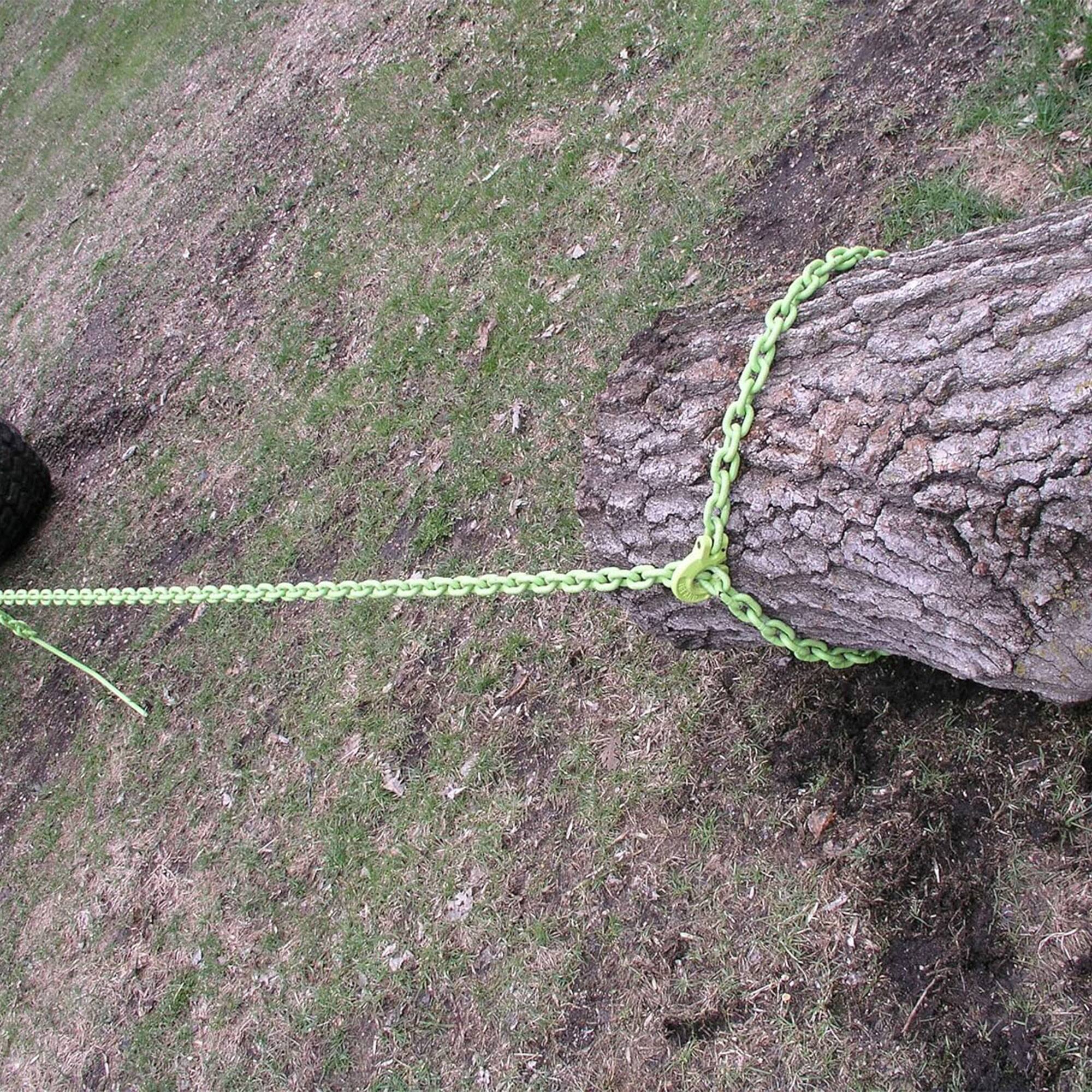 Alt View 5. Timber Tuff - Timber Tuff 15 Foot Choker Chain w/Probe Stake for ATVs, UTVs, & Lawn Tractors - Green.