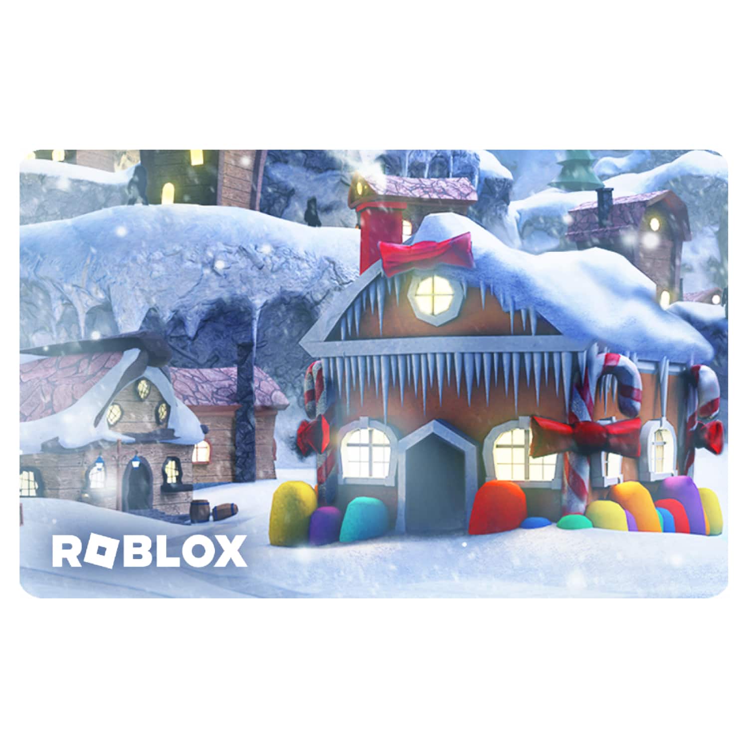 Front. Roblox - $10 Happy Holidays Snow Scene Digital Gift Card [Includes Virtual Item].