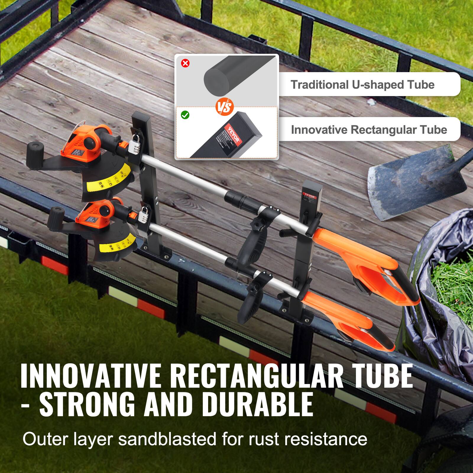 Traditional U-shaped Tube  
Innovative Rectangular Tube  

INNOVATIVE RECTANGULAR TUBE  
- STRONG AND DURABLE  
Outer layer sandblasted for rust resistance