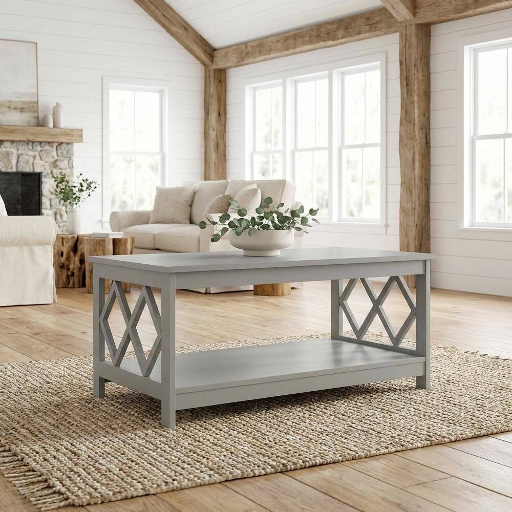 Left. FurniFact - Gray Particle Board Coffee Table with Contemporary Design and Durable Finish - Gray.