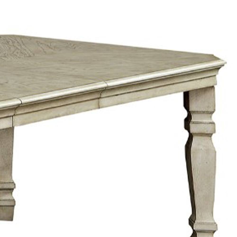 Alt View 1. Manhattan Lane - Holcroft Transitional Style Dining Table, Antiqued White - Antiqued White.