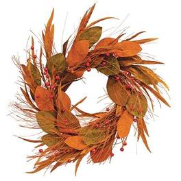 BreeBe - *Fall Magnolia Pine & Podka Wreath 24" - Red, Orange