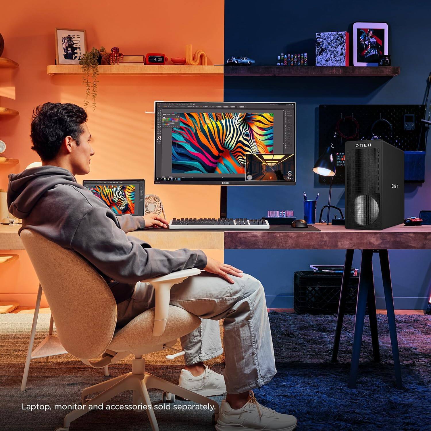 Laptop, monitor and accessories sold separately.