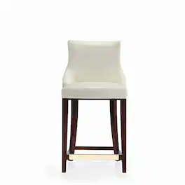 Manhattan Comfort - Shubert Modern Wood Upholstered Counter Stool - Ivory