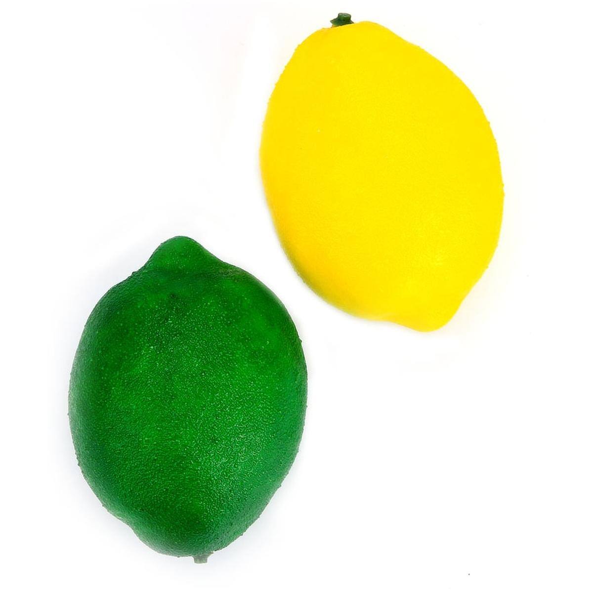 Alt View 1. JuzToys - 12pcs Yellow & Green Artificial Lifelike Simulation Lemon Fake Fruit Home Kitchen Cabinet Decoration - Multicolored.